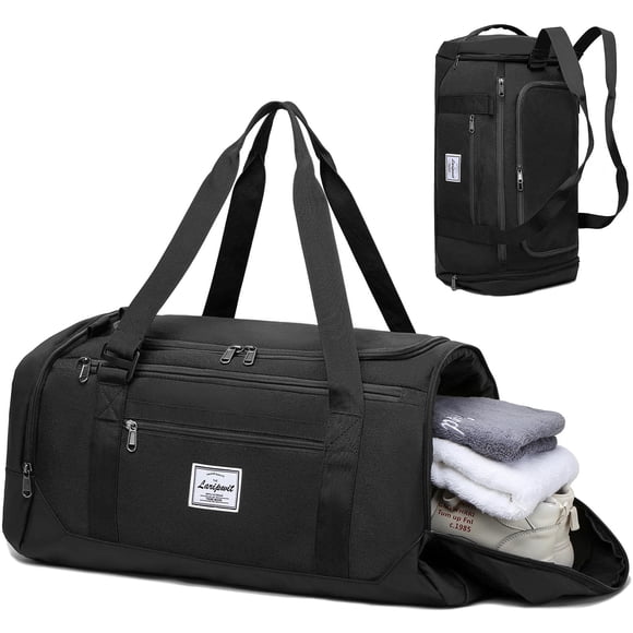 Bolsa de gimnasio Laripwit, bolsa de viaje deportiva mediana de 40 litros con paquete de zapatos