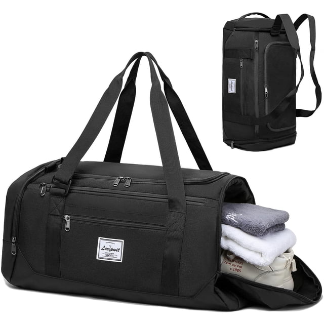 Bolsa de gimnasio Laripwit, bolsa de viaje deportiva mediana de 40 litros con paquete de zapatos