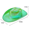 thumbnail image 3 of Censtreet LED Light up Cowboy Hat Glow in The Dark Cowgirl Hats Party Festival Colourful Cowboy Hat, 3 of 6