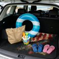 thumbnail image 2 of HUIACONG Teal Orange Mandala Car Trunk Mat, 29" x 39" Stitched Edge Polyester, Stain Resistant Non-Slip All Season, Wipe Clean Fast Install Universal Fit for SUVs Sedans Trucks, 2 of 7