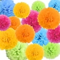 thumbnail image 2 of Pompones de papel con forma de flor de Livder 15 unidades 25 30 35 cm, 2 of 6