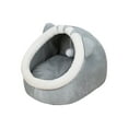 thumbnail image 2 of Cat Beds for Indoor Cats - Cat -Shaped Cat Cave Bed with Hanging Toy,Super Soft Calming Pet Bed for Kitten&Puppy,Small Dog,Warm Plush&Machine Washable Cotton Pad,Cat Hideaway （Gray）, 2 of 6
