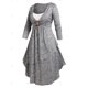 thumbnail image 2 of Vestido Midi de Talla Grande con Anillo de Space Dye Rosegal  Vestidos casuales de talla grande, 2 of 5