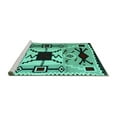 thumbnail image 2 of Ahgly Company Machine Washable Indoor Rectangle Southwestern Turquoise Blue Country Area Rugs, 4' x 6', 2 of 4