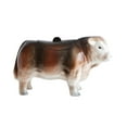 thumbnail image 1 of Creative Co-Op Vintage Ceramic Cow Shaped Cookie Jar, Brown, 1 of 2