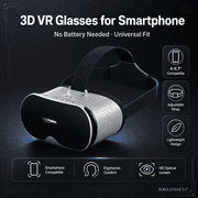 Lakwi VR Headset for Smartphone, 90° VR Glasses with Adjustable Pupil Distance, Compatible with 4-6.7 Inch Phones for 3D IMAX Movies, Gaming & Virtual Travel