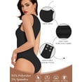 thumbnail image 2 of SMZ Women's Crew Neck Sleeveless Bodysuits Racerback Halter Tank Top Body Suits for Womens Sexy Going Out Leotards, 2 of 18
