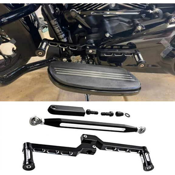 Astra Depot Black CNC Cut Heel Toe Gear Shift Lever w/ Shifter Peg   Shift Linkage Set for Harley Road King Electra Street Tour Tri Glide FL Softail