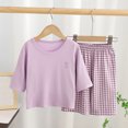 thumbnail image 2 of Boys Spring Outfits Summer 3 Quarter Sleeve Pajama Set Leisure Lightweight Loungewear Set Toddler Boy Summer Clothes Purple 3 Years-4 Years, 2 of 3