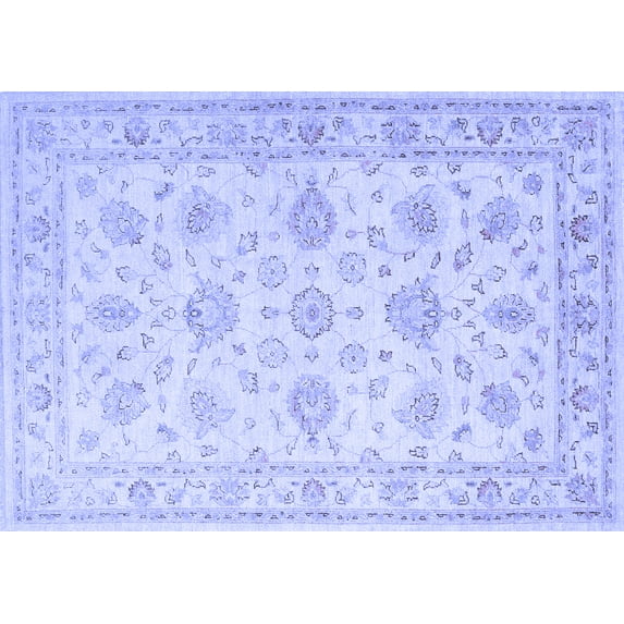 Ahgly Company Machine Washable Indoor Rectangle Persian Blue Traditional Area Rugs, 2' x 5'