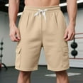 thumbnail image 5 of TAGOLD Mens Half Shorts Pants Solid Color Casual Drawstring Elastic Waist Pocket Cargo Breathable Jogging Fitness Shorts, 5 of 5