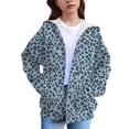 thumbnail image 4 of Kiijoy Girls Leopard Print Fleece Coat Zip Up Cat Ears Hooded Jacket Outerwear, Sizes 2-14, 4 of 4