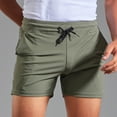 thumbnail image 5 of Wyobmus Mens Workout Shorts Cotton Casual Shorts Elastic Waist Joggers Sports Bodybuilding Shorts M-4Xl A-Olive Green, 5 of 7