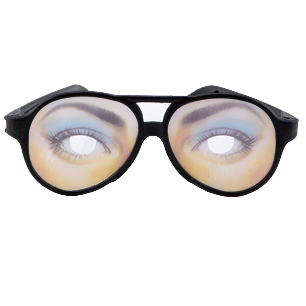 WOMENS Female Fake Funny Eyes Eyeglasses Mask Costume Disguise Joke Gag Glasses 