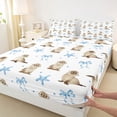 thumbnail image 5 of Manfei Watercolor Sea Lion Full Size Sheets for Kids Boys and Girls, Starfish Bow Dot Bed Sheets 4-Piece, 1 Flat Sheet, 1 Fitted Sheet and 2 Pillowcases, 5 of 6