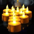 thumbnail image 2 of Juego de 24 velas LED recargables, velas eléctricas LED parpadeantes sin llama con soporte de estación de carga, para Navidad, bodas, fiestas (amarillo), 2 of 8
