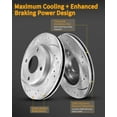 thumbnail image 4 of Aurogenix Brake Pads And Rotors Kit Front Compatible with 1996-2005 Honda Civic, 2010-2014 Insight, Automotive Replacement Brake Kits 3295 D465A-7573 Drilled And Slotted Rotors 262mm(10.3in), 4 of 10
