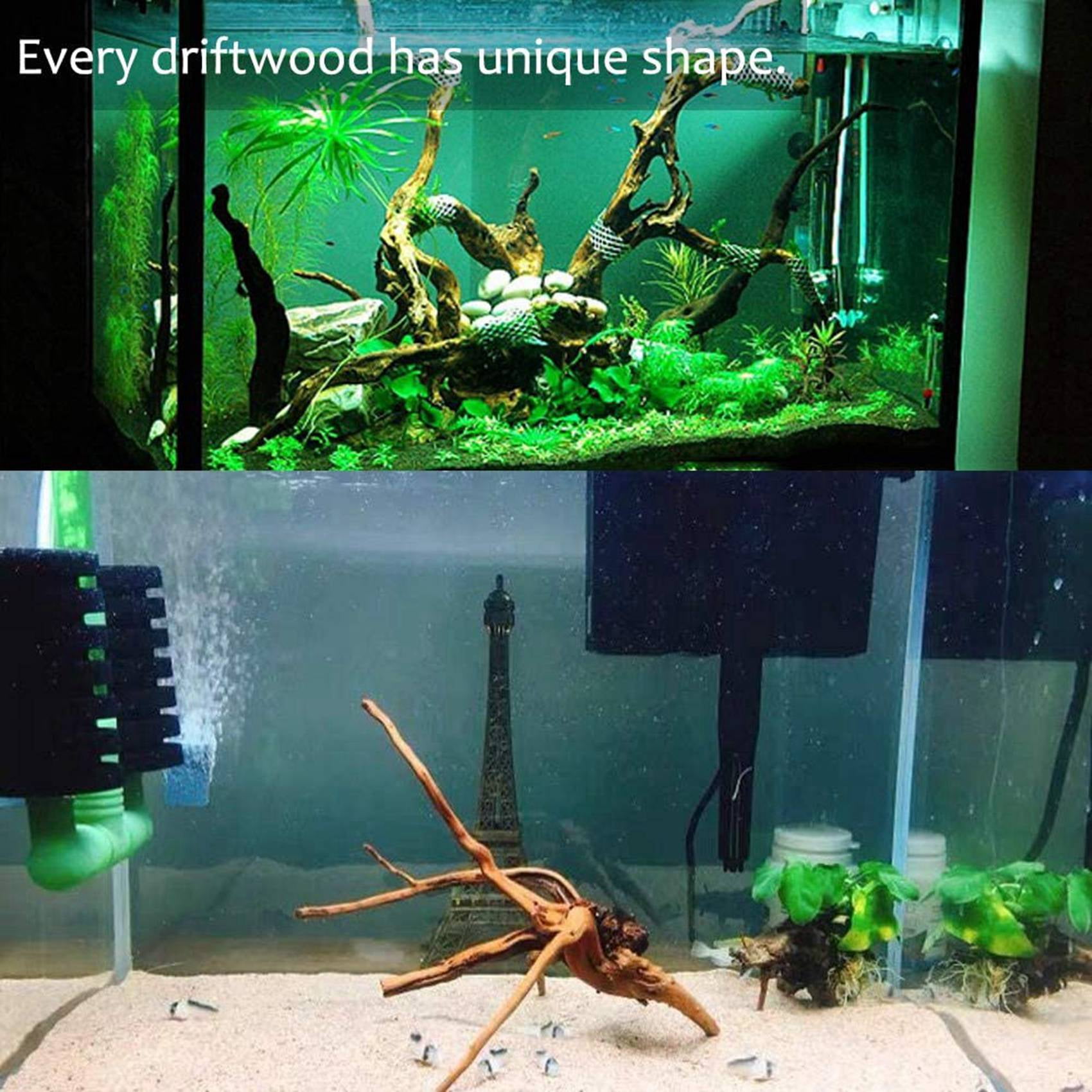Mini Driftwood for Aquarium Natural Wood Branches Fish Tank Decorations Tree Trunk Driftwood Assorted(20 Pack)
