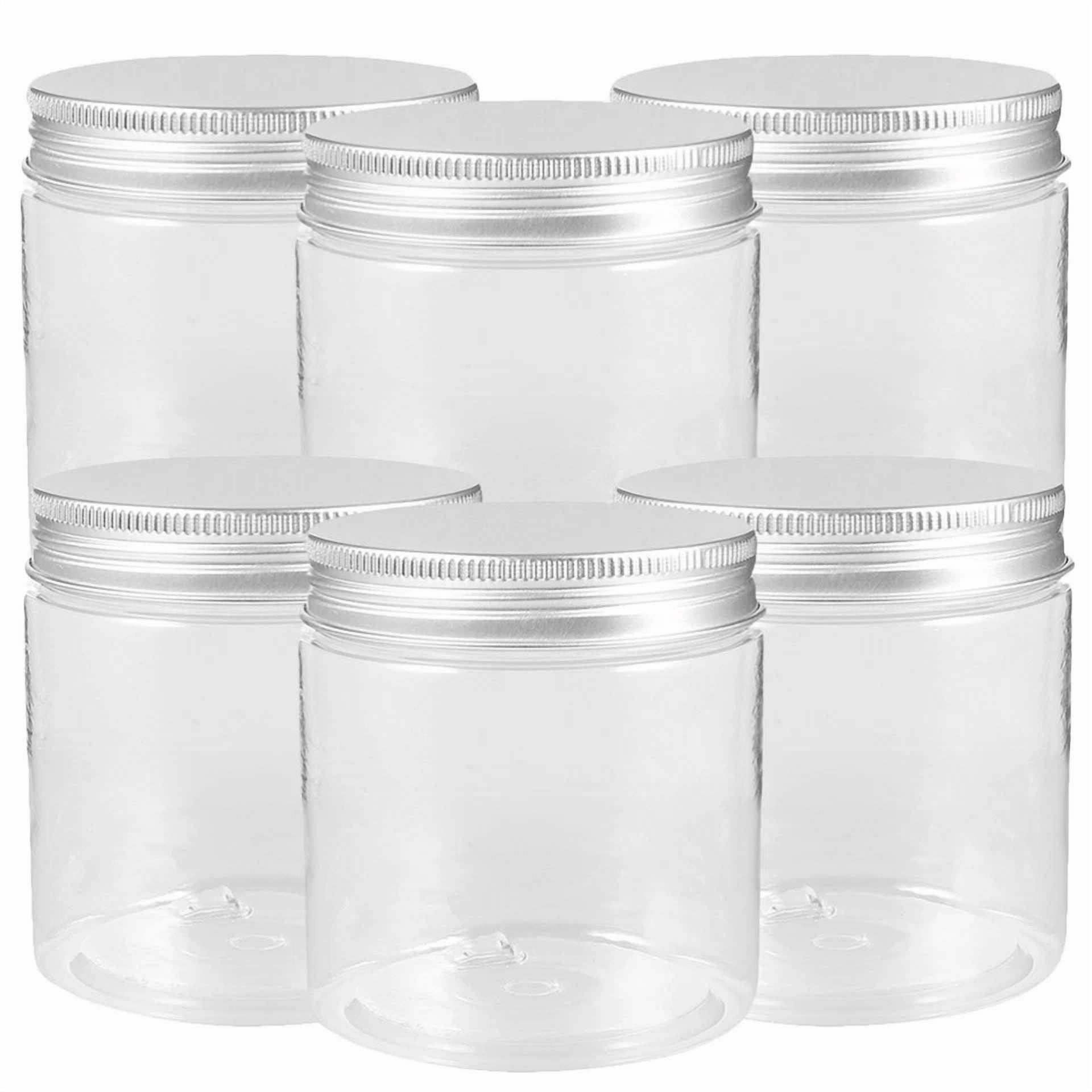 Zyler - 6 Pcs Mini Plastic Bottle Jam Jars With Lids Small Mason Aluminum Baby Glass