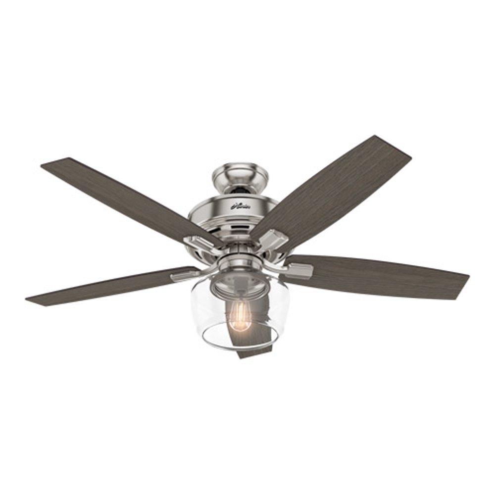 Hunter 52" 54188 LED Ceiling Fan, Brushed Nickel with Light