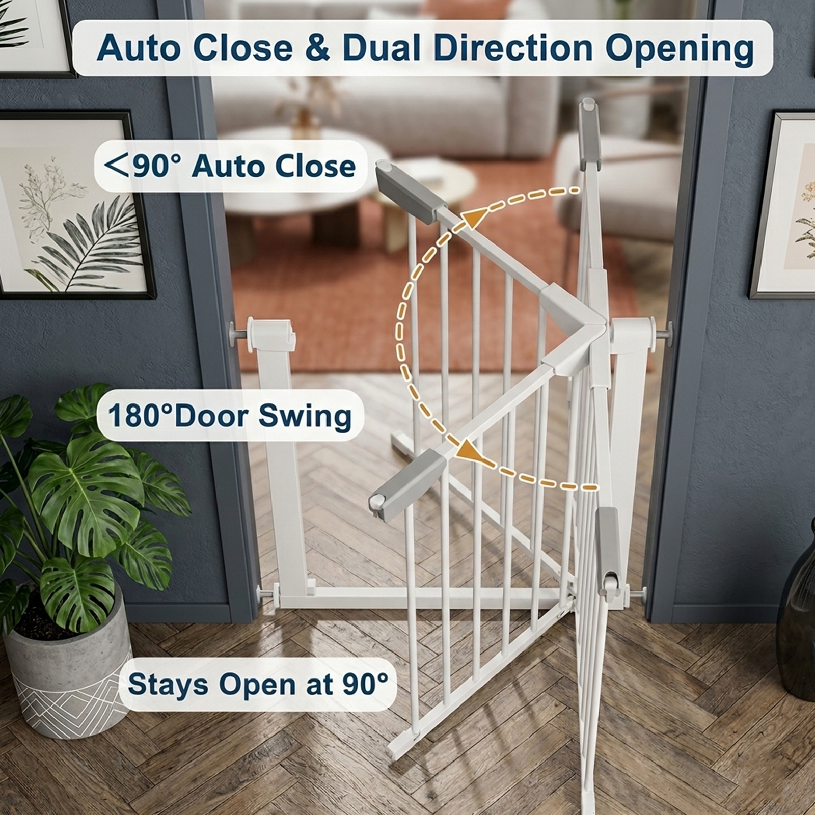 Fairy Baby Narrow Safety Gate 40" Tall White Metal photo 2