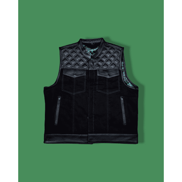 Gilets Style Club Verts à Coutures, Live Fast