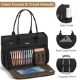 thumbnail image 2 of Teacher Tote Bag 15.6 inch Laptop Bag for Women, Work Bags Nurse Bible Bag Quilted Lightweight Laptop Tote Computer Briefcase for School Travel Office College, Black, 2 of 7