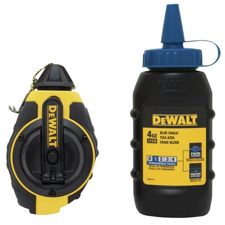 UPC: 0076174473735 | DeWalt 4 oz Blue Chalk and Reel Set 100 ft. Black/Yellow