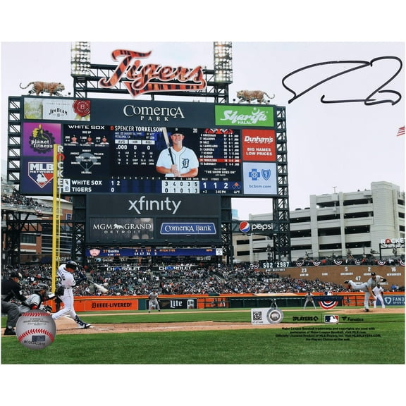 Spencer Torkelson Detroit Tigers Autographed 8" x 10" First At Bat Photograph - Fanatics Authentic Certified