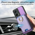 thumbnail image 5 of PU Leather Case for Motorola Moto G Power 5G 2024, Detachable Magnetic Card Holder Slim Protective Support Car Magnetic Mount Secure-Grip Ring Stand Compatible with Moto G Power 5G 2024 - Purple, 5 of 6