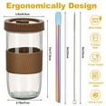 thumbnail image 2 of Queentrade 2 Pcs Reusable Bubble Tea Cup with 2 Straws and 4 Plastics Lids 730ml/24oz Glasses Set, 2 of 7
