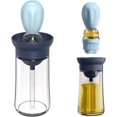 thumbnail image 1 of Botella de aceite con cepillo de silicona Cepillo de cocina graduado 2 en 1 Cepillo de cocina flexible con cerdas de silicona para cocinar a la parrilla sin BPA Apto para lavavajillas 180 ml (azul), 1 of 5