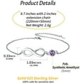 thumbnail image 2 of ChicSilver Adjustable Ankle Bracelet 925 Sterling Silver Infinity Endless Love Birthstone Anklet Birthday Anniversary Jewelry Mother's Day Gifts for Women Wife Her, 2 of 7