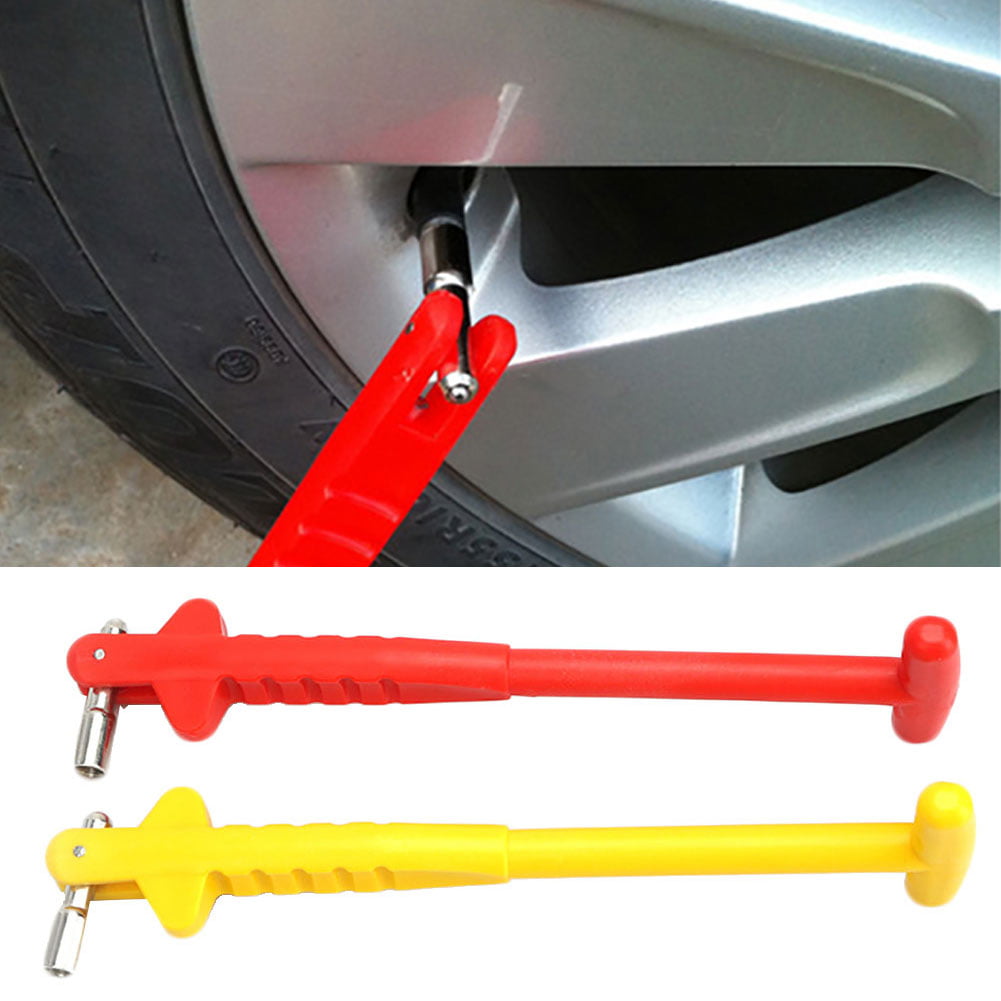 newhashiqi 2Pcs Car Tyre Valve Repair Tool,for Car Truck Vehicle Tire Tyre Valves Stem Core Remover Puller Rod,Plastic Handle with Metal Tie Rod Red 