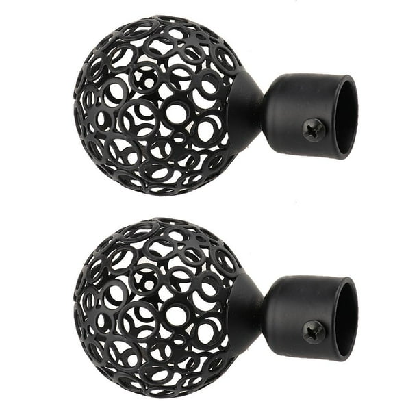2 extremos de varilla para panel de cortina de ventana, extremos de varilla para persiana, ajuste de cabezal, diámetro de varilla de 22 mm 3 schwarz