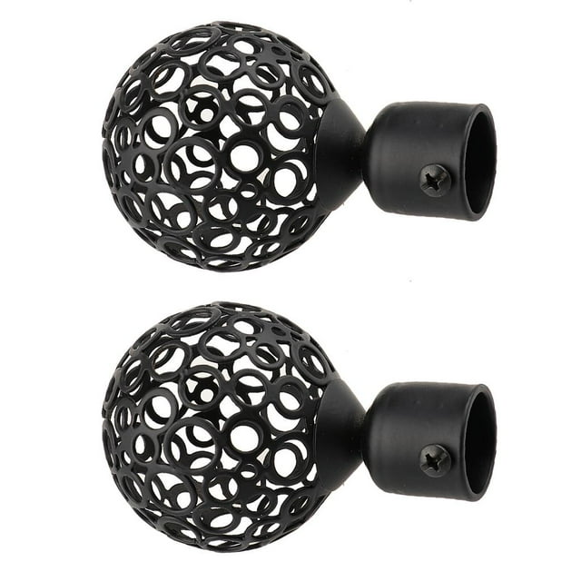 Varillas para cortinas de ventana, postes, extremos de hierro, tapas, remates de cobre, 2 piezas, duraderas 3 schwarz
