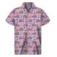thumbnail image 3 of Camisas hawaianas con estampado 3D de pizza de dibujos animados para hombre, camisa de verano con botones de solapa, blusa holgada de manga corta para calle, 3 of 5