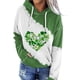 thumbnail image 3 of Sudadera con capucha con cordón para el día de San Patricio para mujer, sudadera con capucha de trébol estampada de manga larga para mujer, 3 of 5
