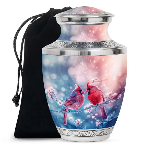KARYLIZ Cardinal Urn - Urns for Ashes Mom & Dad - Cremation Urns For Human Ashes - Large Funeral Urn for Adult Ashes Male & Female - Decorative Memorial For Ashes For Women & Men (10 Inch)