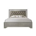 thumbnail image 2 of Modern 6pc California King Size LED Panel Bed Set Faux Leather Champagne Finish Bedroom Furniture, 2 of 3