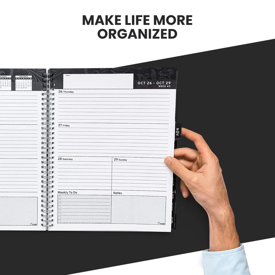 Ensight Weekly & Monthly Planner 2023-2024 - 8.5 X11 - Black