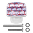 thumbnail image 1 of 4 Pieces Set Drawer Pulls Handle Square Wardrobe Cabinet Knobs with Stainless Steel Screws Furniture Kitchen Decor, 1 of 5