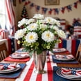 thumbnail image 4 of Anhility Patriotic Artificial Daisy Bouquet, 18.11" White Handmade Silk Daisy Flowers for 4th of July Home Decor & Independence Day Table Centerpieces, 4 of 6