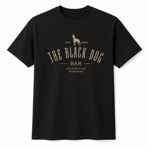 The Black Dog Bar Graphic T-Shirt, Unisex Classic Fit Cotton Tee