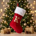 thumbnail image 3 of Unique Bargains Double Layer Modern Cozy Reindeer Christmas Stocking Letter K 18", 3 of 5