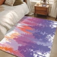thumbnail image 4 of Orange Purple Forest Silhouette Area Rugs 2.7'x5', Small Throw Rugs for Kitchen Bedroom, Watercolor Forest Trees Retro Indoor Outdoor Rug Non-Slip Low Pile Carpet Runner Reversible Floor Mats, 4 of 8