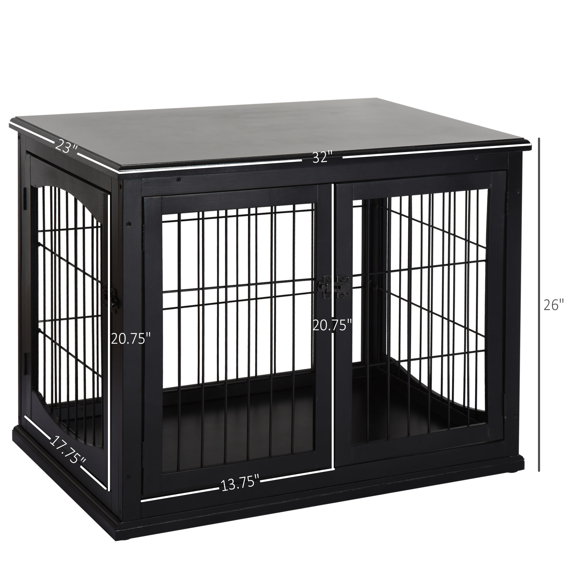 Dog Kennel Indoor Wooden Crates Wood & Wire Dog Crate,Pet Crate with Cloth Cover,Wooden Dog Cage House SIMPLY 