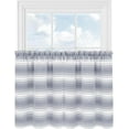 thumbnail image 2 of PowerSellerUSA Gramercy Horizontal Ombre Tier Pair – Light Filtering Polyester Gradient Stripes Long Rod Pocket for Kitchen, Bedroom, Living Room, Farmhouse Decor Tier Pair, 58" x 24", Navy, 2 of 5