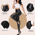thumbnail image 5 of FITVALEN 2 Packs Faux Leather Leggings for Women High Waist Pants Black Elastic Tights, 5 of 6