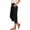 Black women linen capri pants a1, variant on Cagogo Women Cotton Linen Capri Pants Elastic Waist with Pockets Casual Solid Basic Vacation Beach Cropped Trousers Summer Lounge, White XL